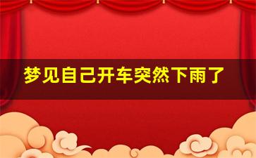 梦见自己开车突然下雨了