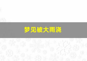 梦见被大雨浇