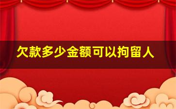 欠款多少金额可以拘留人