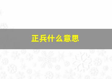 正兵什么意思