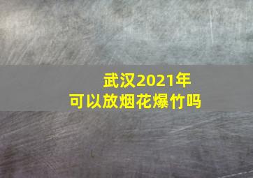 武汉2021年可以放烟花爆竹吗