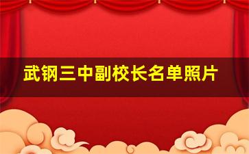 武钢三中副校长名单照片