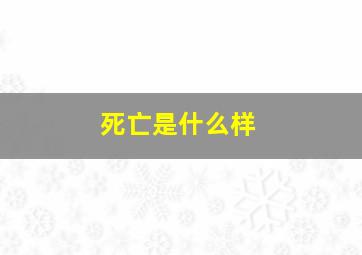 死亡是什么样