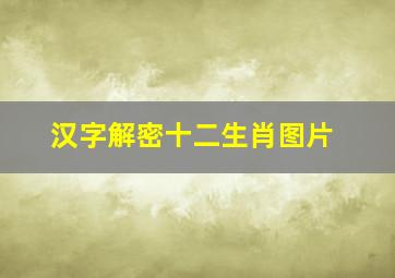 汉字解密十二生肖图片