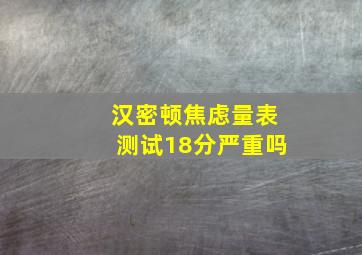 汉密顿焦虑量表测试18分严重吗