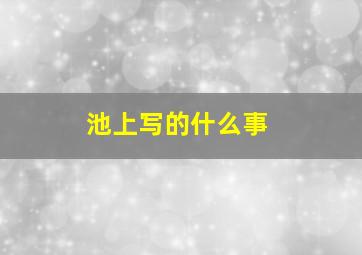 池上写的什么事