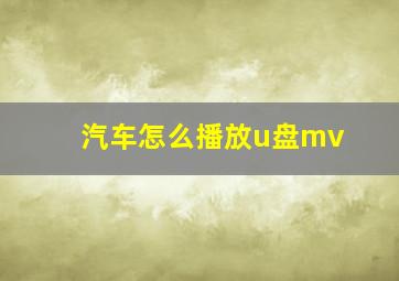 汽车怎么播放u盘mv