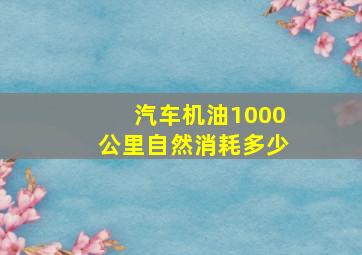 汽车机油1000公里自然消耗多少