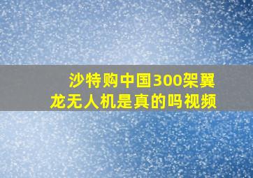 沙特购中国300架翼龙无人机是真的吗视频