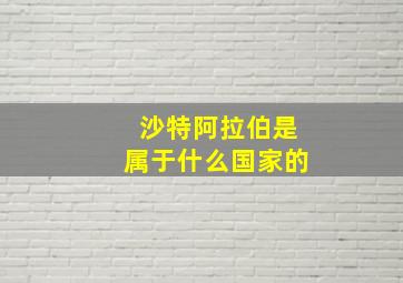 沙特阿拉伯是属于什么国家的