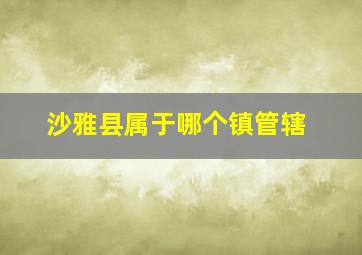 沙雅县属于哪个镇管辖