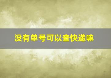 没有单号可以查快递嘛