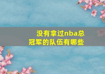 没有拿过nba总冠军的队伍有哪些