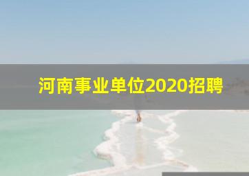 河南事业单位2020招聘