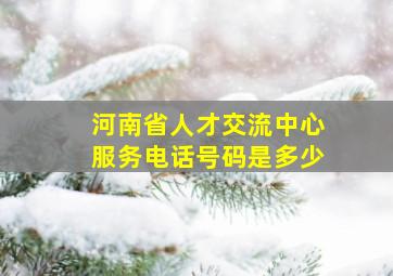 河南省人才交流中心服务电话号码是多少