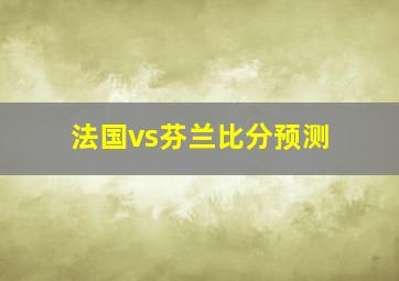 法国vs芬兰比分预测