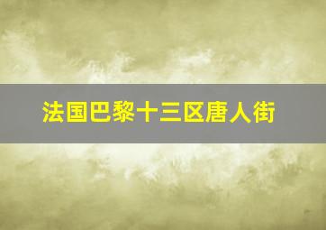 法国巴黎十三区唐人街