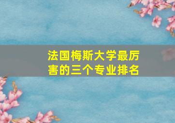 法国梅斯大学最厉害的三个专业排名