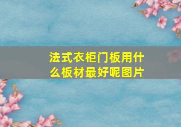 法式衣柜门板用什么板材最好呢图片