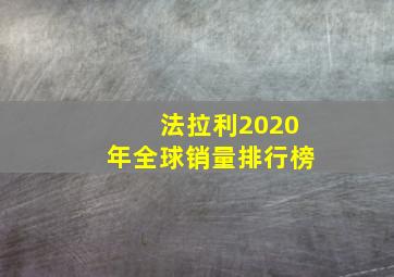 法拉利2020年全球销量排行榜