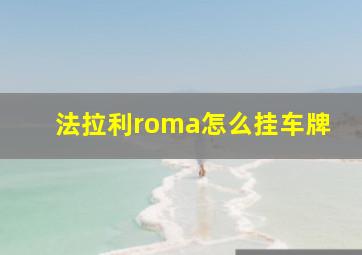 法拉利roma怎么挂车牌