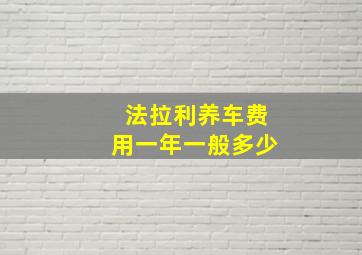 法拉利养车费用一年一般多少