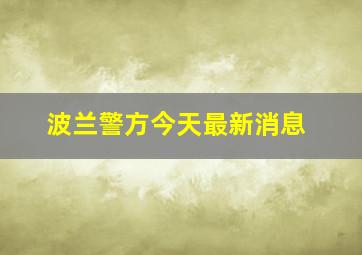 波兰警方今天最新消息