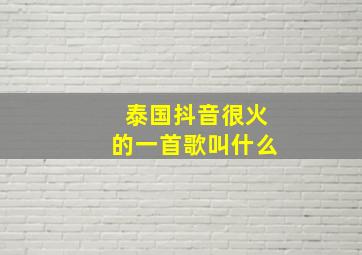 泰国抖音很火的一首歌叫什么