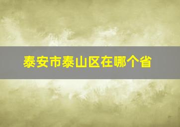 泰安市泰山区在哪个省