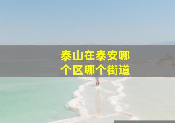 泰山在泰安哪个区哪个街道