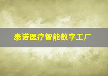 泰诺医疗智能数字工厂