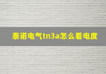 泰诺电气tn3a怎么看电度