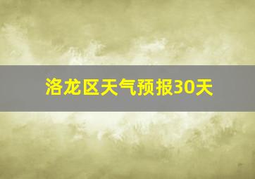 洛龙区天气预报30天