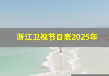 浙江卫视节目表2025年