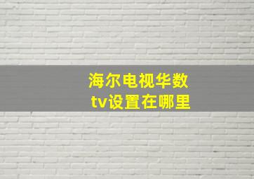 海尔电视华数tv设置在哪里