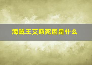 海贼王艾斯死因是什么