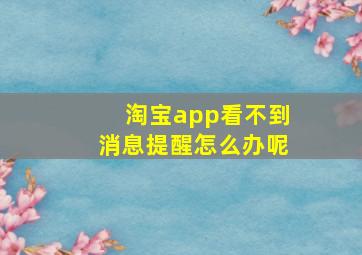 淘宝app看不到消息提醒怎么办呢