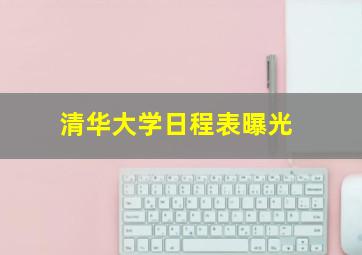 清华大学日程表曝光