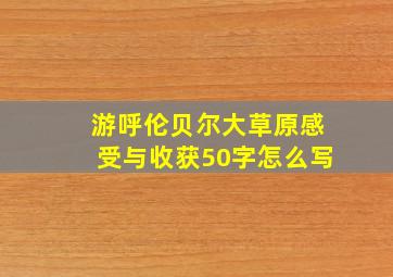 游呼伦贝尔大草原感受与收获50字怎么写