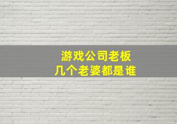 游戏公司老板几个老婆都是谁