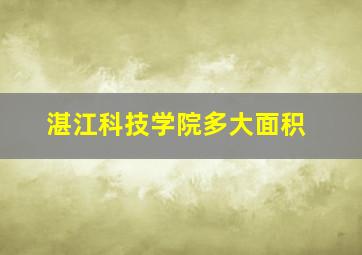 湛江科技学院多大面积