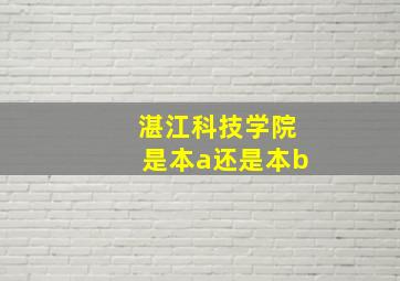 湛江科技学院是本a还是本b