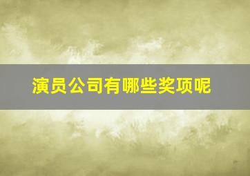 演员公司有哪些奖项呢