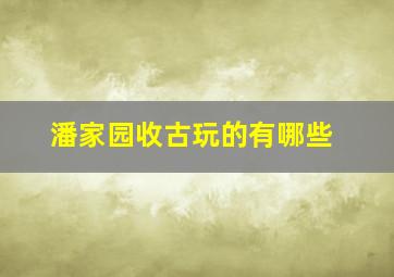 潘家园收古玩的有哪些