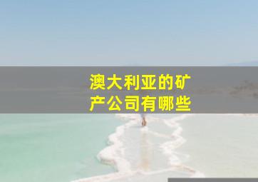 澳大利亚的矿产公司有哪些