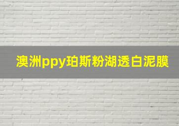 澳洲ppy珀斯粉湖透白泥膜