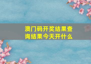 澳门码开奖结果查询结果今天开什么