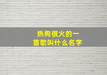 热狗很火的一首歌叫什么名字