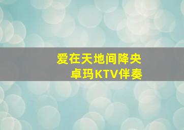 爱在天地间降央卓玛KTV伴奏