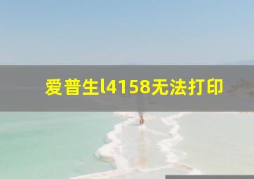 爱普生l4158无法打印